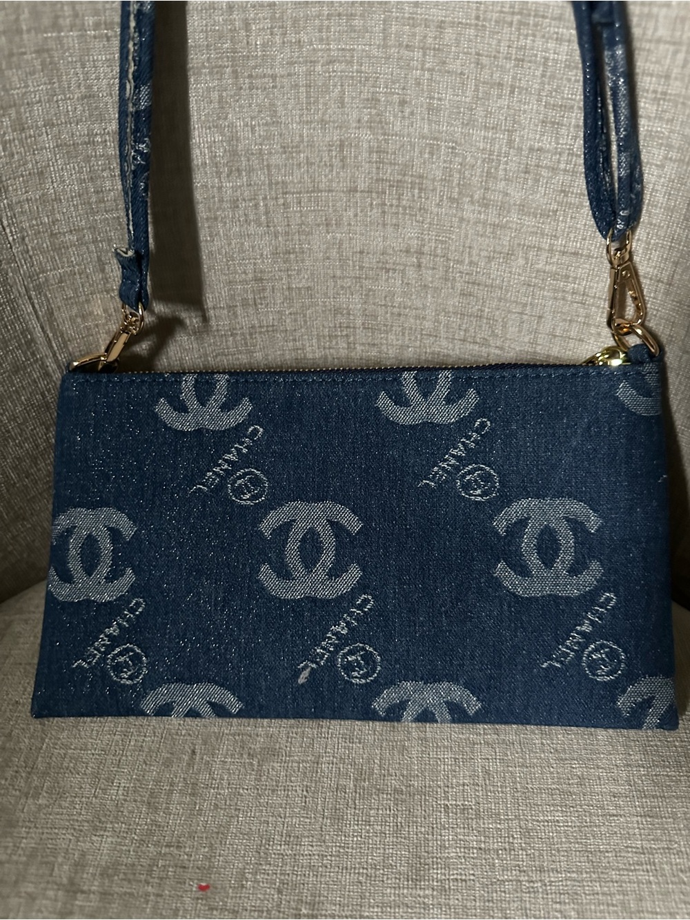 Denim Crossbody Bag in Dark Blue - Picture 3 of 8